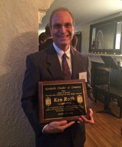 Ken Roth awarded John Genitti Citzen of the Year in Northville, MI
