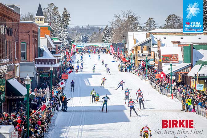 American Birkebeiner and Visma Ski Classics finish line cross country ski racers