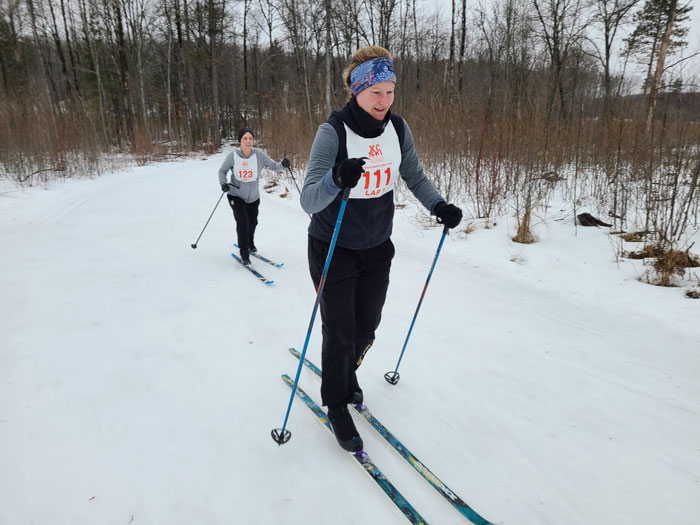 Michigan Cup Relays classic cross country ski racers on course