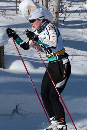 Ingrid Fjeldheim skis at the CCSA XC Ski Championship