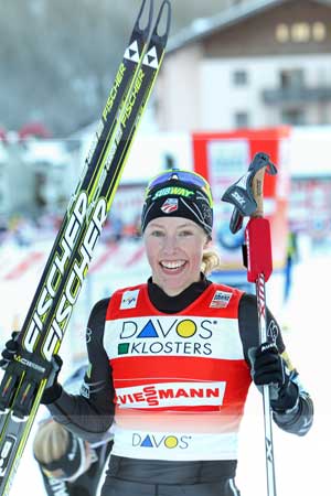 Fischer Ski Athlete Kikkan Randall makes history as the first American woman to win the Nordic Skiing World Cup Sprint