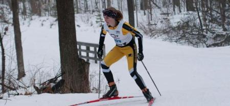 Michigan Tech cross country ski team skier