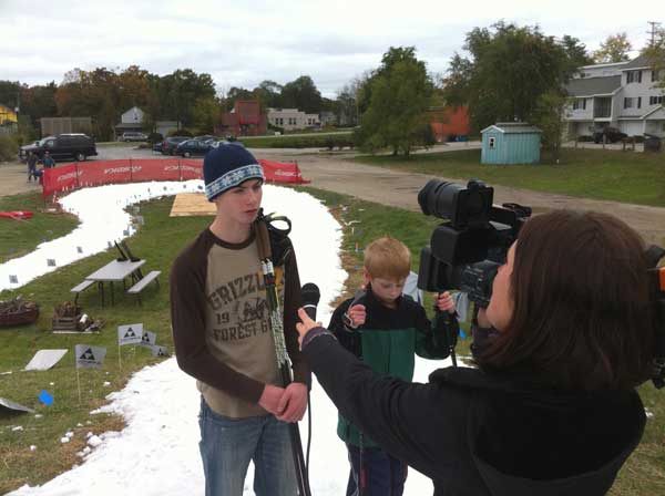 TV interview at last year's Ski Fest