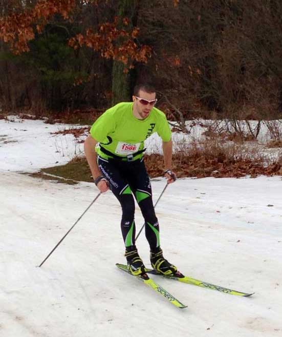 Dan Yankus on his way to a second place finish in the Frosty Freestyle cross country ski race