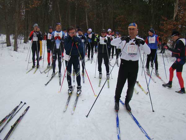 Start of the Michigan Cup Relays at the Cross Country Ski Headquarters in 2013