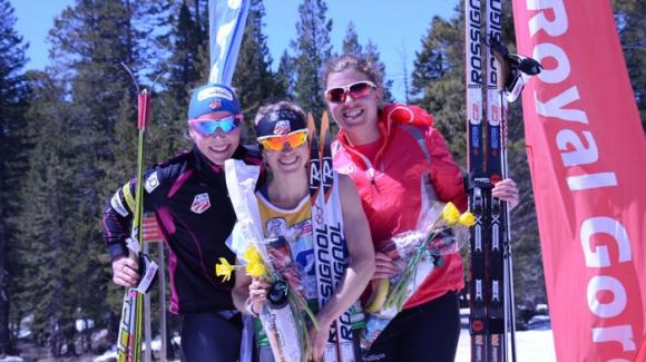  	 Liz Stephen became the women’s 2013 USSA National Distance Champion Wednesday at Royal Gorge Ski Area while teammate and World Cup Champion Kikkan Randall came in second. (SuperTour Finals 2013)