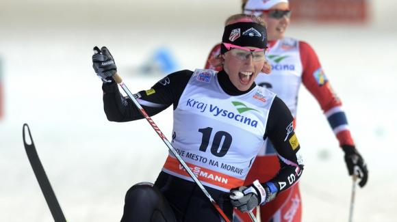 World Cup champion Kikkan Randall sealed her 10th career FIS World Cup victory Saturday, winning the freestyle sprint at Nove Mesto. (Getty Images/AFP/Michal Cizek)