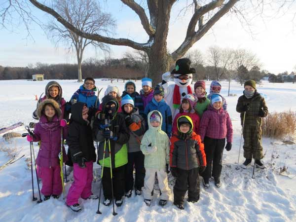Kids pose before the 2015 Frosty Freestyle Kids Race at Huron Meadows Metropark