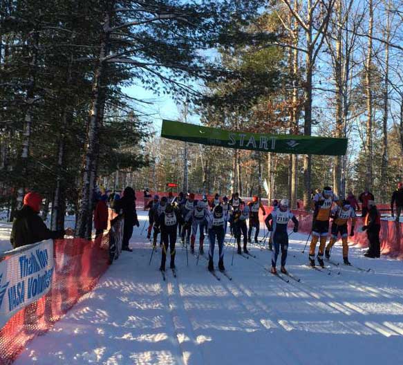 Start of the Gran Traves cross country ski race