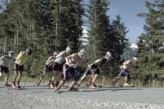 Rollerski sprint relay at USST Whistler camp