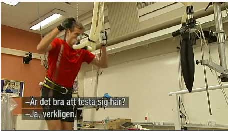Biathlete Tim Burke interview on Swedish TV