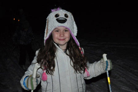 Kids learn to cross country ski at Huron Meadows