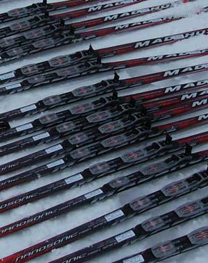 Test matched sets of cross country skis