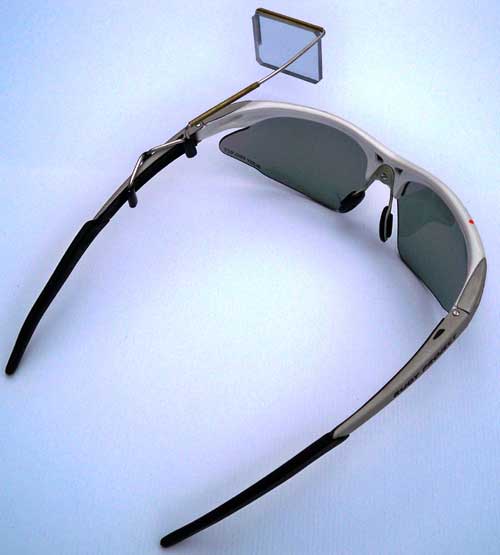 Mirror mounted to sport glasses