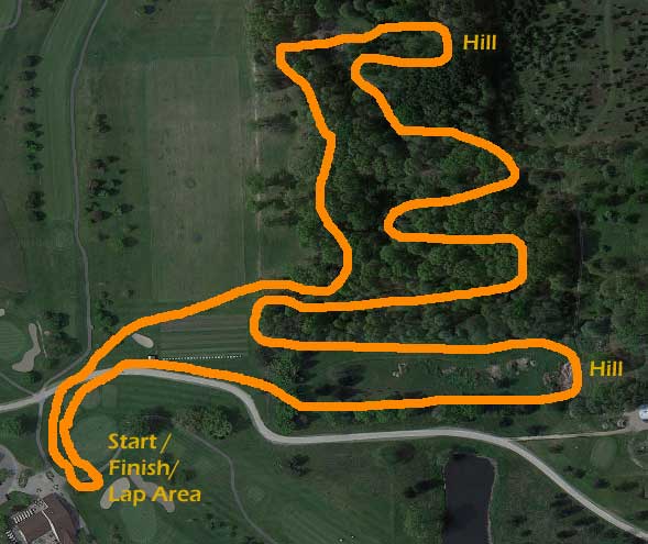 New man-made snow course for the REI Frosty Freestyle cross country ski race.