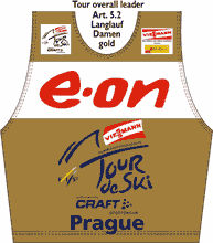The 2008 Tour De Ski overall Tour leader will wear a Golden Tour Leader Bib