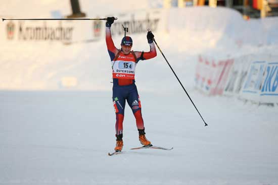 Russell Currier wins the 10K biathlon sprint title
