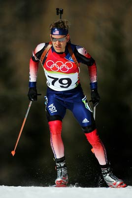 Lowell Bailey competes in the men's biathlon 20-kilometer individual final at the Torino Games in 2006.  (Photo: Sandra Behne/Bongarts/Getty Images)