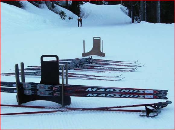 Testing cross country skis at the 2010 Winter Olympics