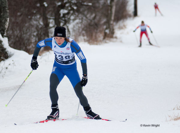 Natalie Dawson of Team NordicSkiRacer skis the 10K Freestyle at US Nationals