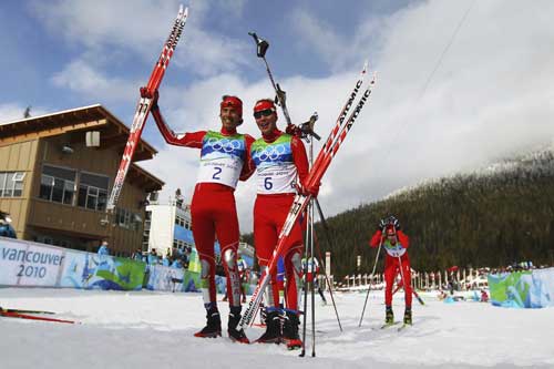 Billy Demong and Johnny Spillane win Gold and Silver in Nordic Combined at 2010 Winter Olympics