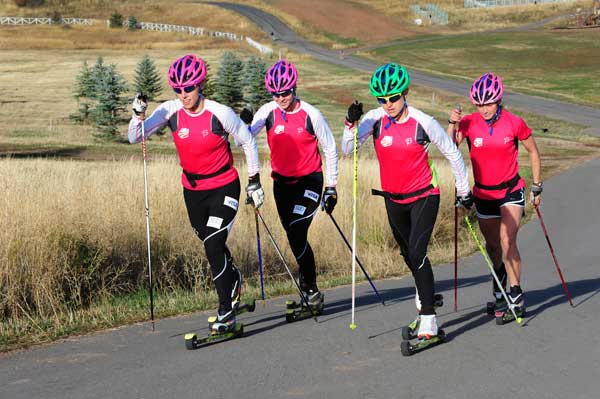 US Cross Country Ski Team on rollerskis USST