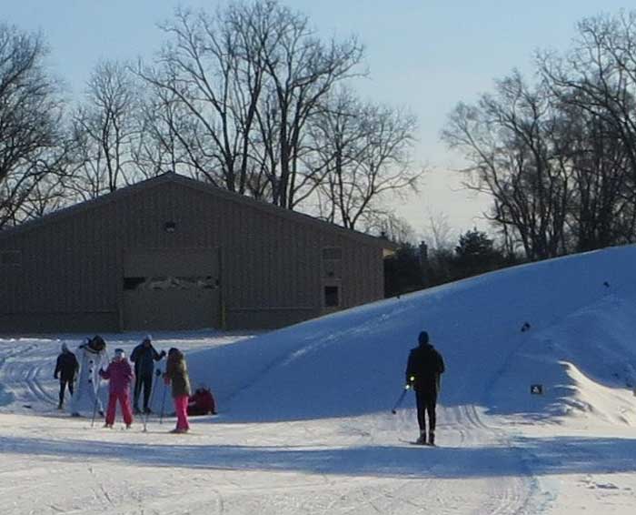 The big hill on the Frosty Freestyle cross country ski race course