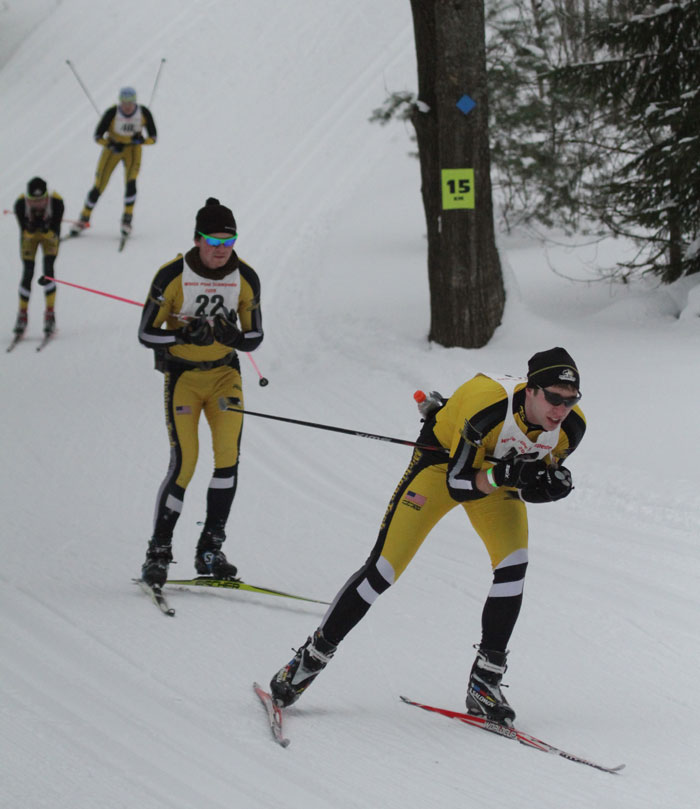Lead skiers are the White Pine Stampde