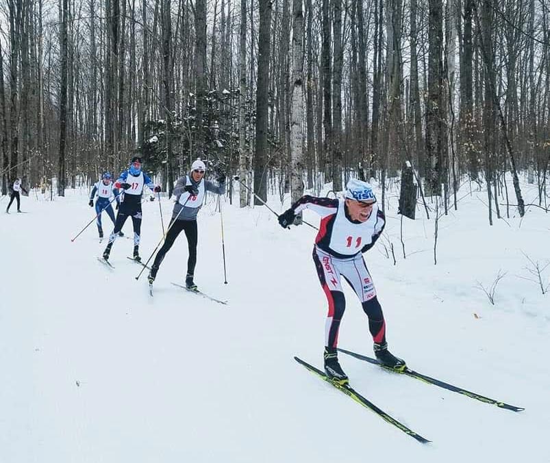 On the ski trail at the 2020 Michigan Cup Freestyle Championships