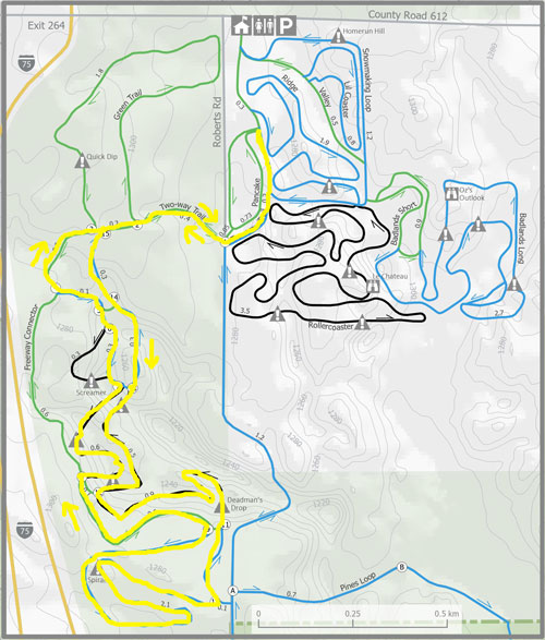 Michael Seaman Memorial Cross Country Ski Race course map - juniors