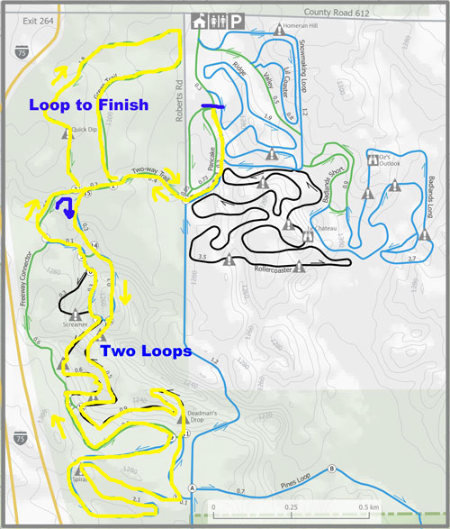 Michael Seaman Memorial Cross Country Ski Race course map - Seniors