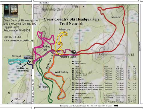 Cross Country Ski Headquarters trail map
