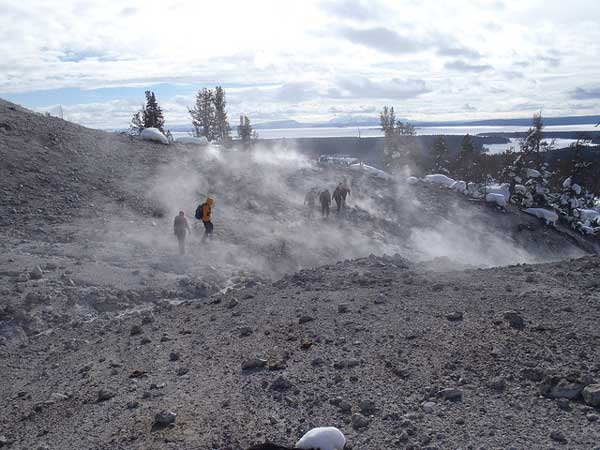 1-29 We had a view from Sulphur Hills of Pelican Valley, Fishing Bridge at Yellowstone Lake, Absaroka Mtns to the east & Grand Tetons to the south