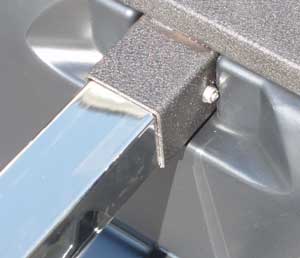 Fifth step for building the Vasa Ergometer: Slide the monrail into the front assembly