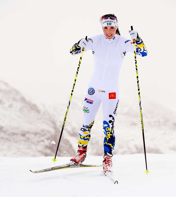 Charlotte Kalla wearing new Craft Kurbits Race Suit