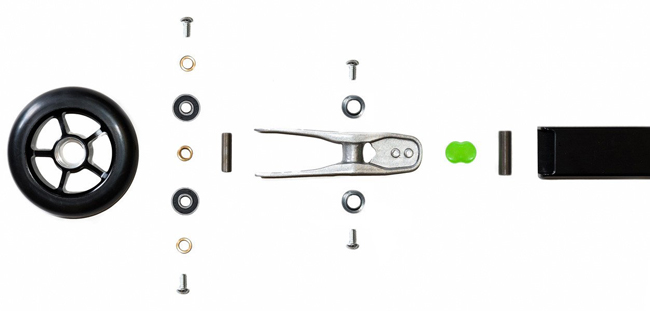 The Rundle Sport FLEX skate rollerski can be custumized with different dampers