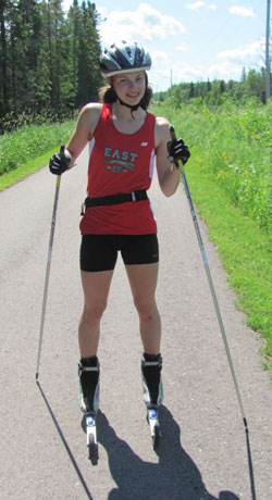 Haely Web on roller skis