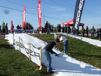 Mike Wagner and Peter Bruning working the snow during the event
