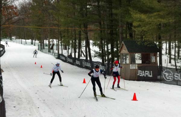 Susan Vigland leads Amy Powell and Laura Webb to finish first at the Michigan Cup Sprints