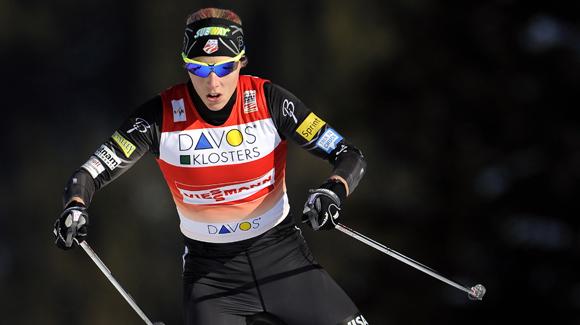 Kikkan Randall wrapped up her FIS World Cup title season with an eighth-place finish. Randall's title was the first for an American since Bill Koch won in 1982. She is shown here in a competition earlier in the season. (Getty Images/AFP-Fabrice Coffrini) 