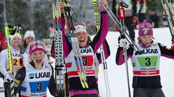 US women on the podium for the first time in the women's relay