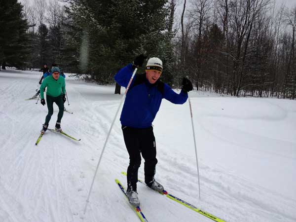 Cross country ski flash race in Kalkaska, MI