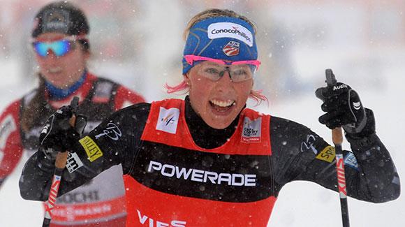 Kikkan Randall dominated the freestyle sprint at the Laura Cross Country Ski Center during Olympic test events near Sochi. (Getty Images/AFP)