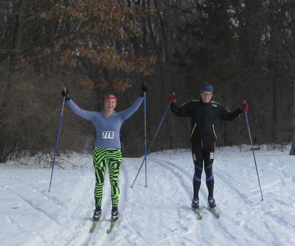 Team NoredicSkiRacers Ellen Wiitala and Doug Heady