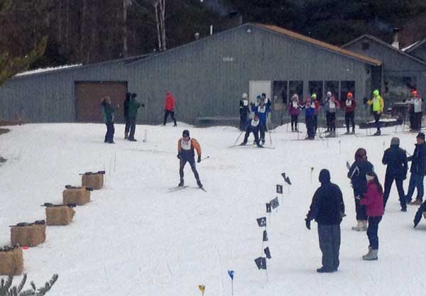 Paintball biathlon on cross country skis