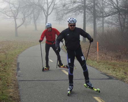Rollerskiing at kesington metropark
