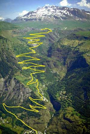 Rollerskiing route up Alpe d'Huez
