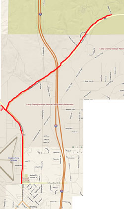 Map of the Grayling, Michigan Bicycle Turnpike