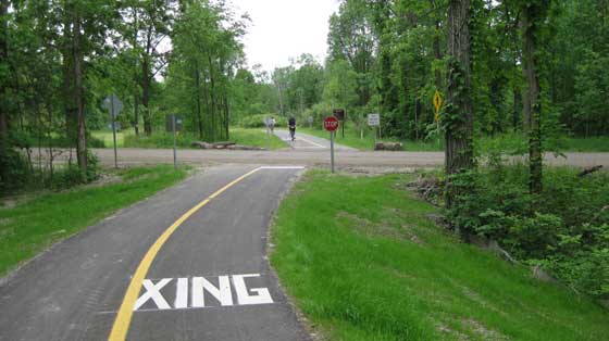 Milford Trail, one unpaved road crossing over West Dawson Rd