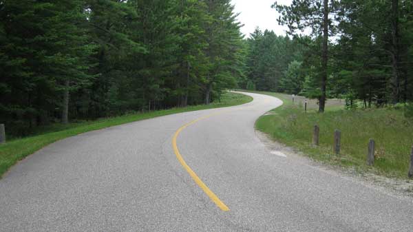 Roller skiing in Hartwick Pines State Park